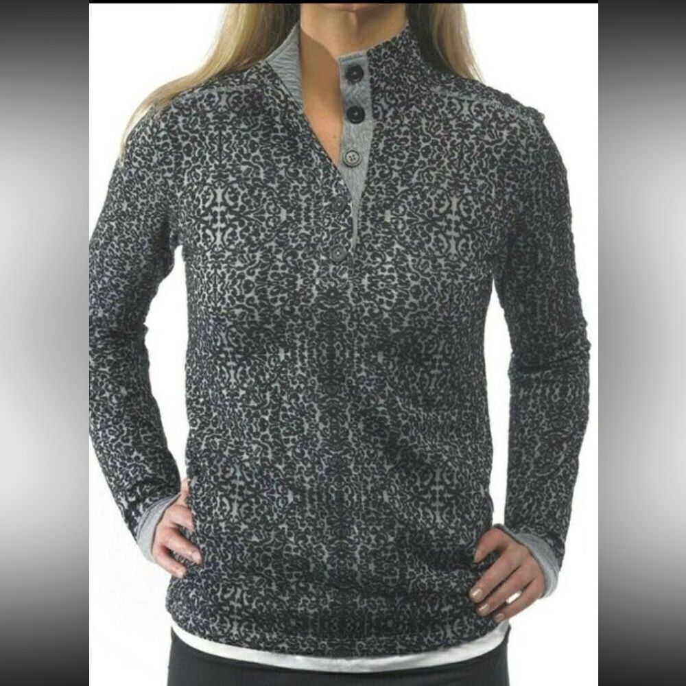 KAVU LOPEZ WOMEN’S SMALL HENLEY PULLOVER 1/4 BUTTON UP LONG SLEEVED TOP